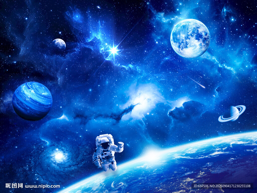 宇宙星球太空银河星空宇航员背景