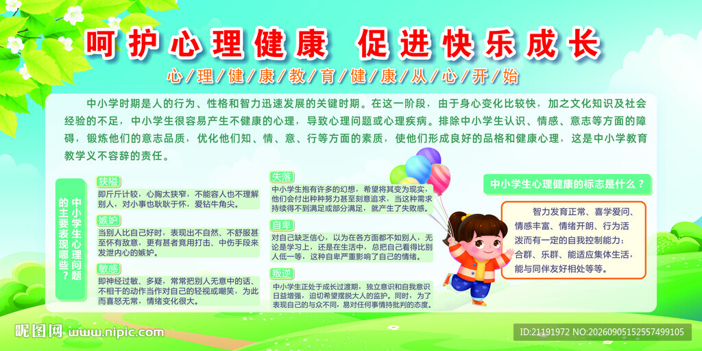 心理健康宣传栏
