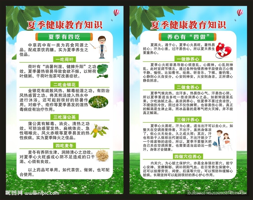 夏季健康教育知识展板