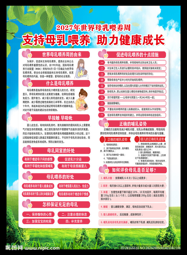 全国母乳喂养宣传日海报