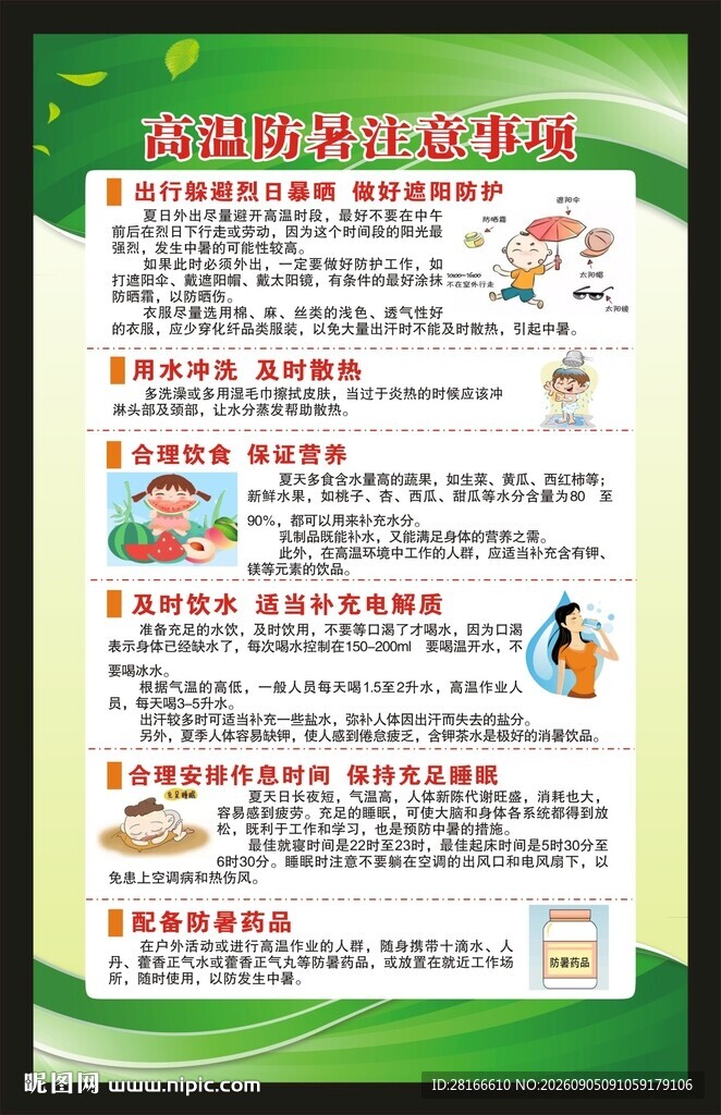 预防中暑知识海报