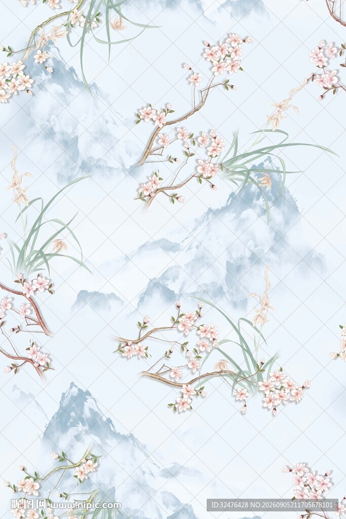 中式花鸟山水