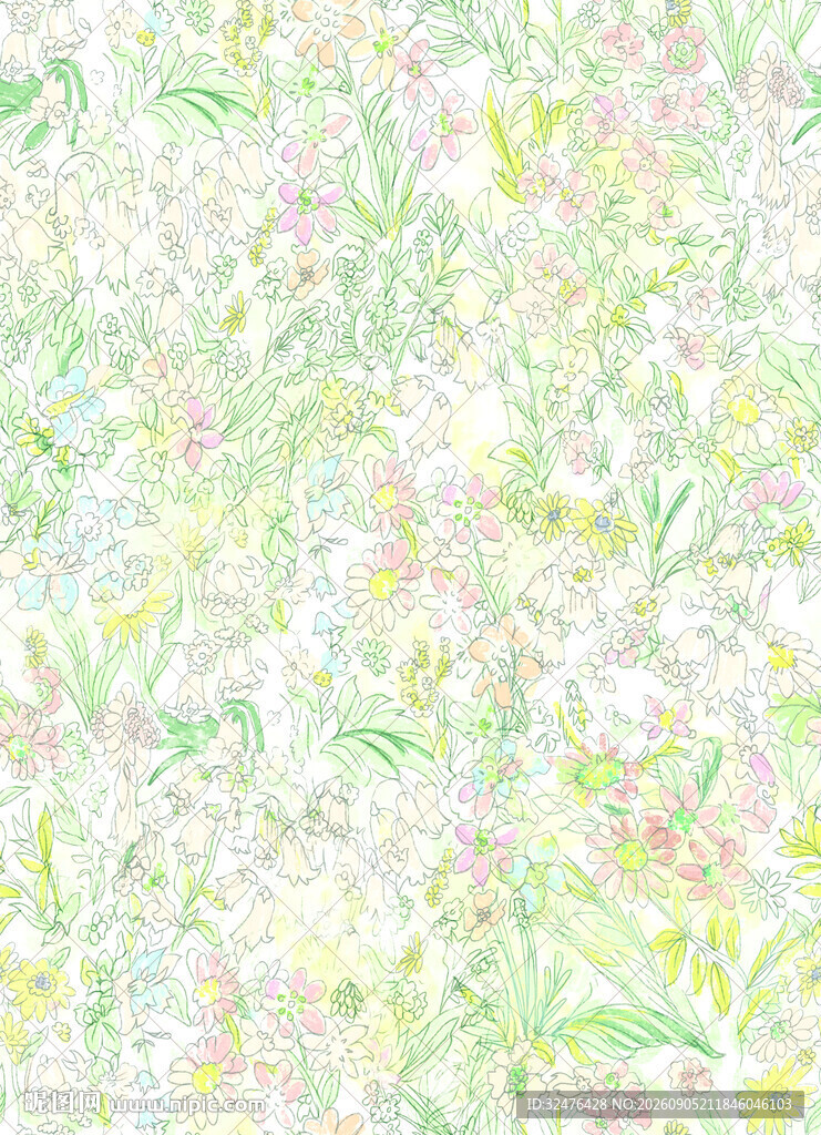 清新淡雅花卉纹理背景图
