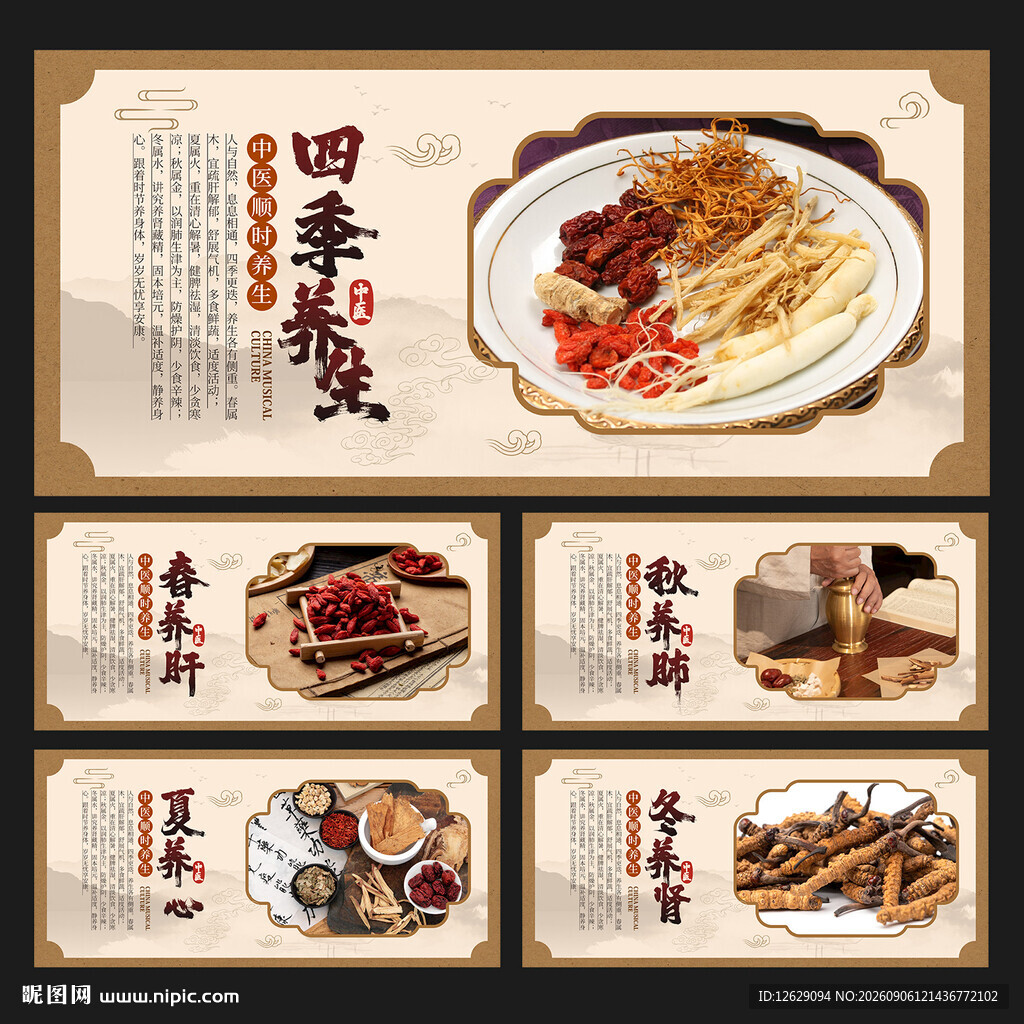 四季养生展板