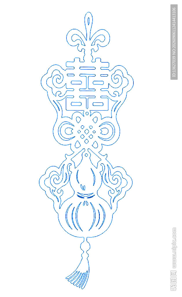 激光雕刻福禄双喜