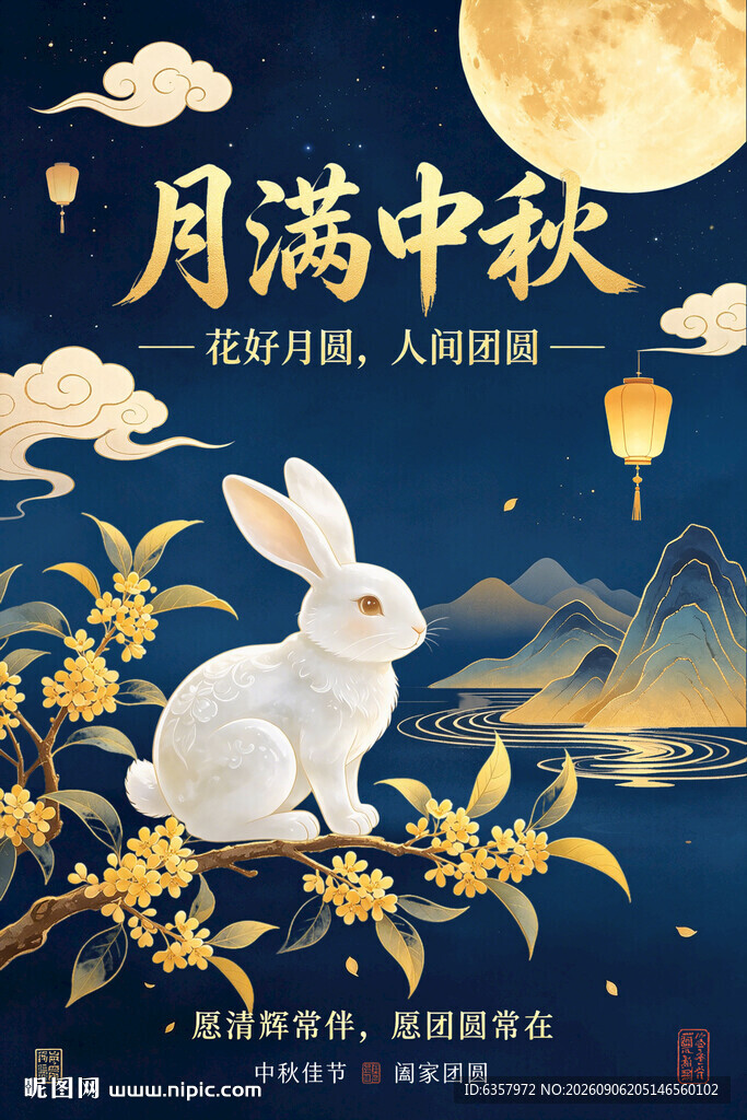 月满中秋白兔贺佳节