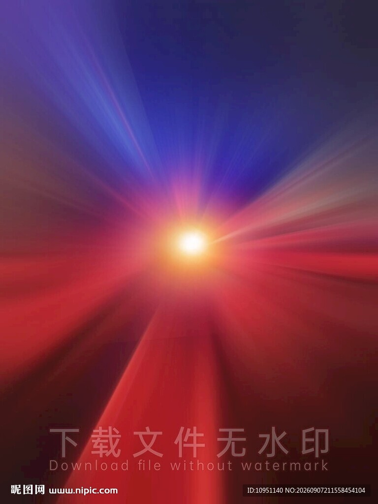 红蓝放射炫光背景