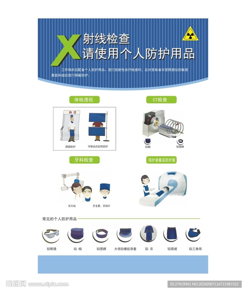 射线检查请使用防护用品