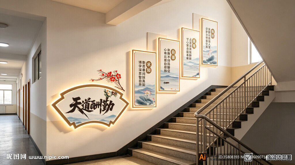 校园楼梯文化墙