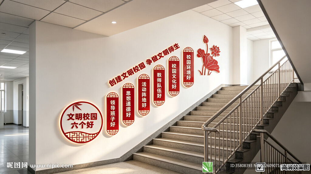 校园楼梯文化墙