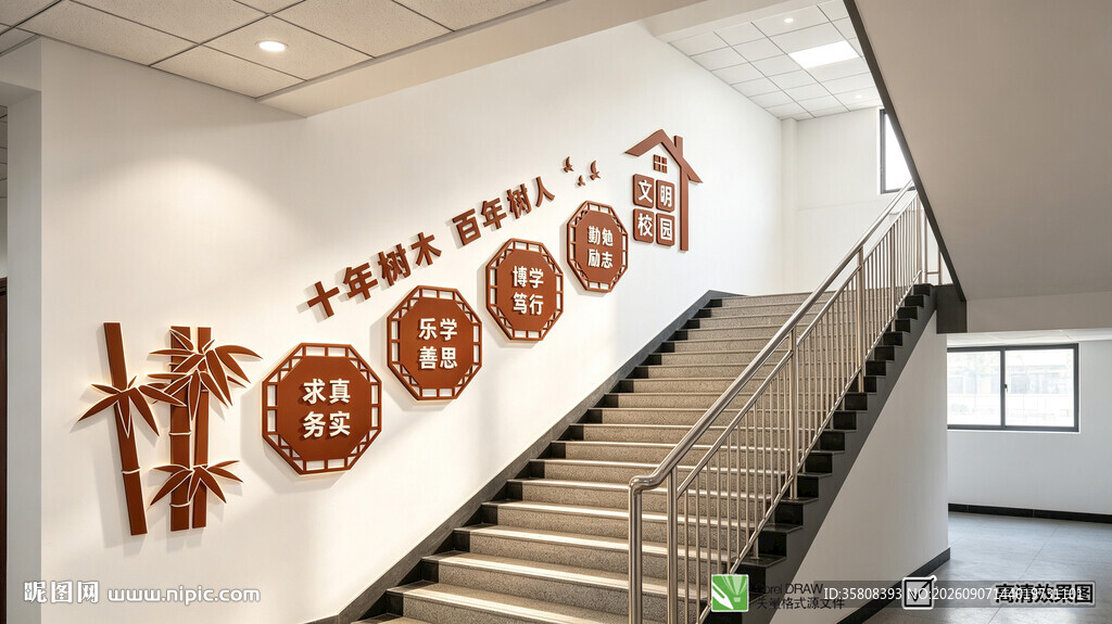 校园楼梯文化墙