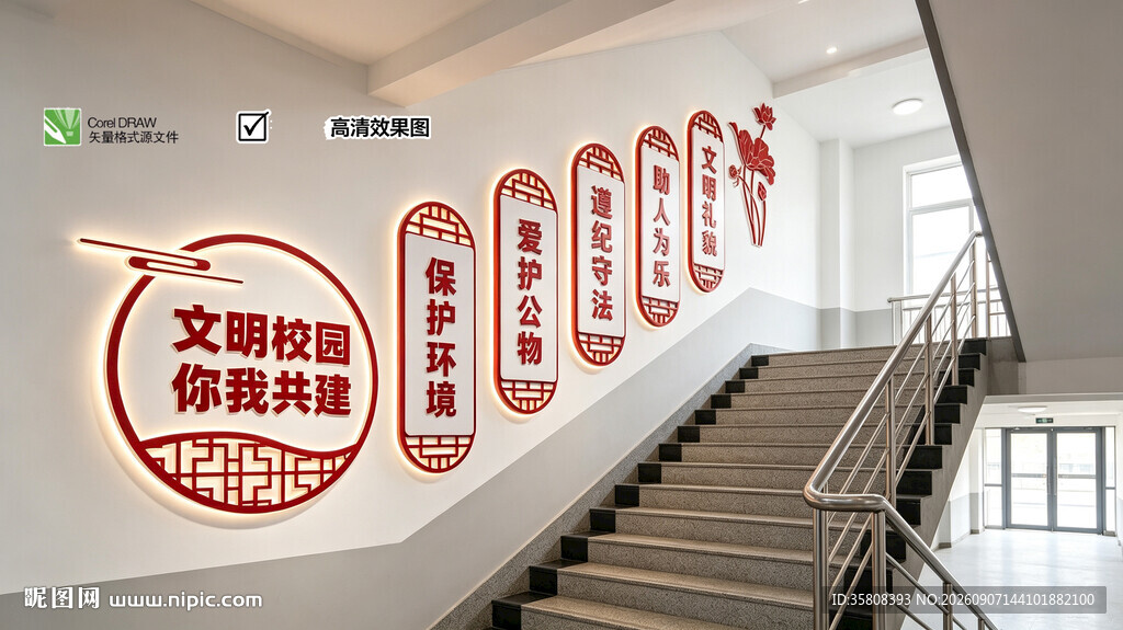 校园楼梯文化墙