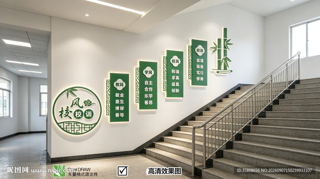 校园楼梯文化墙