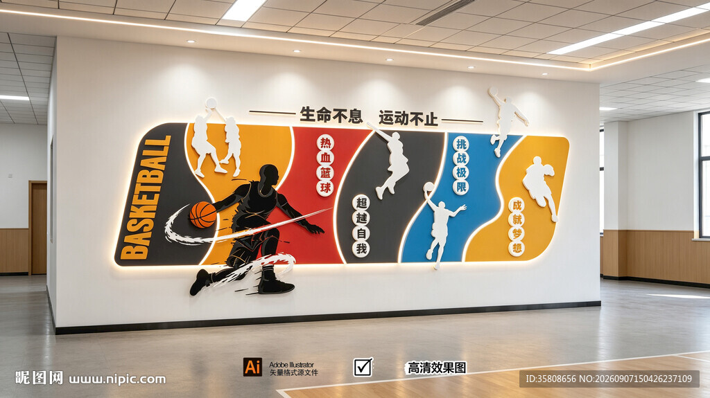 篮球文化墙