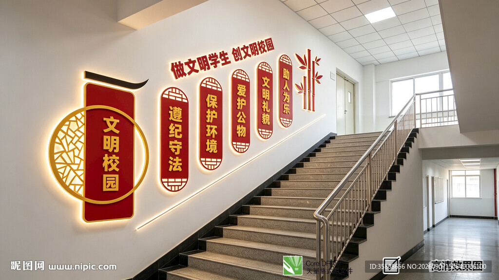 校园楼梯文化墙