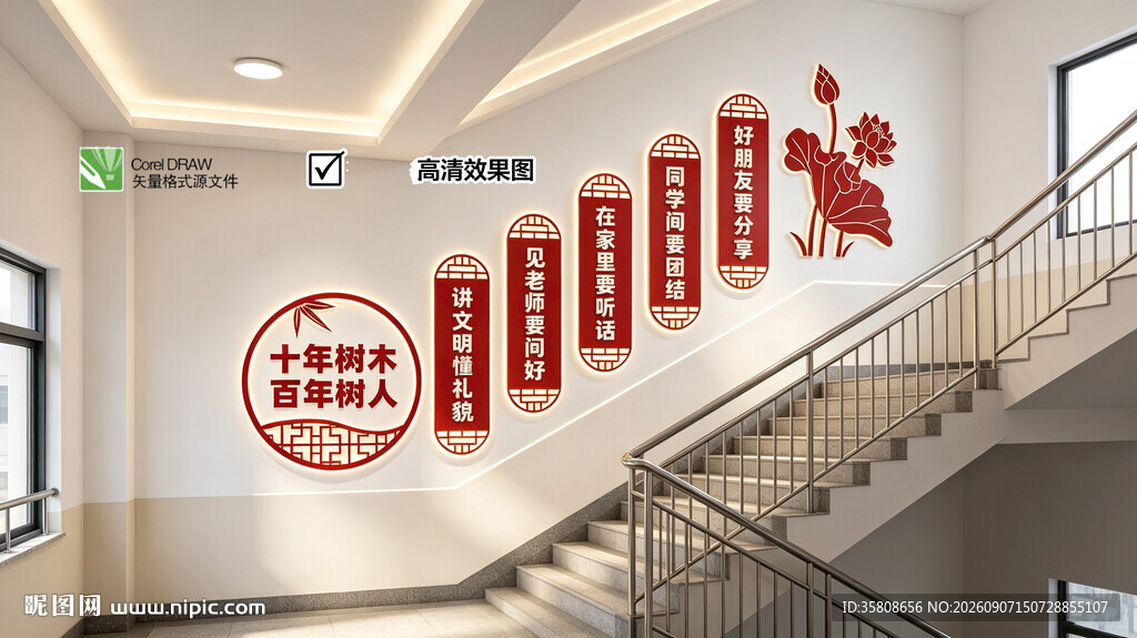 校园楼梯文化墙