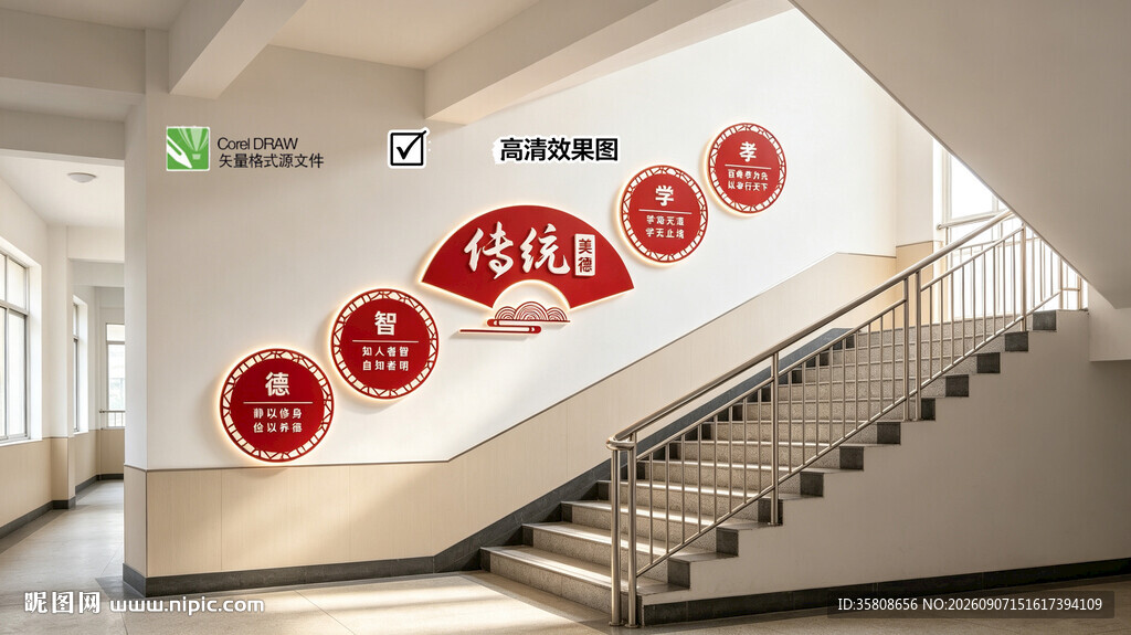 校园楼梯文化墙