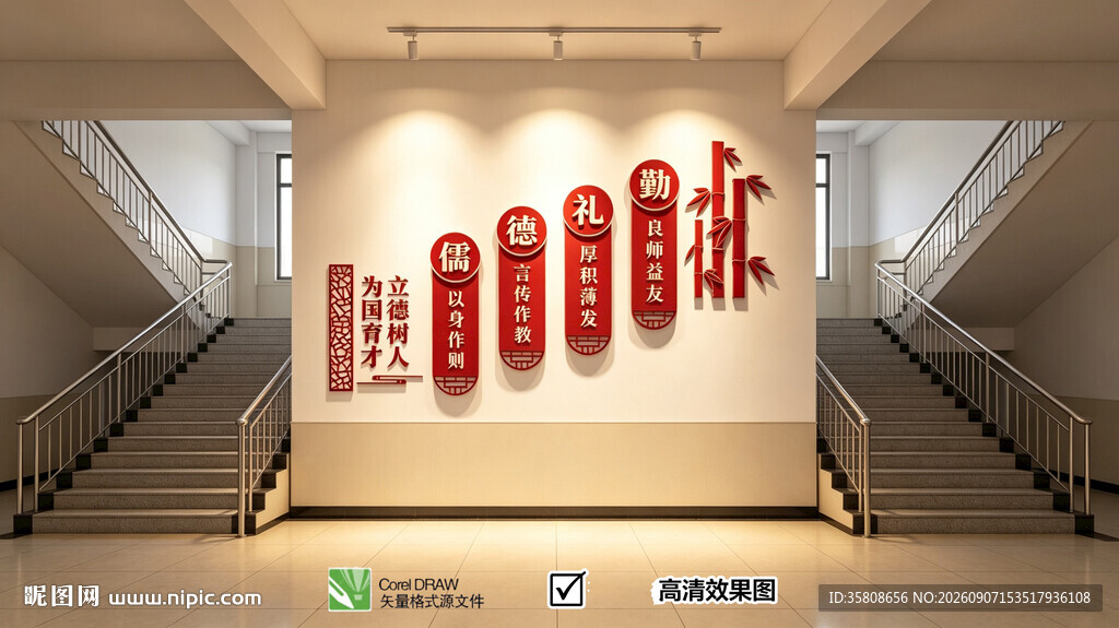 校园楼梯文化墙
