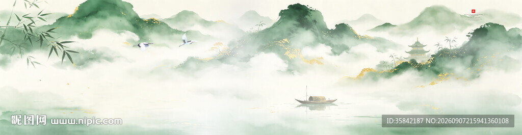 中国风水墨山水画
