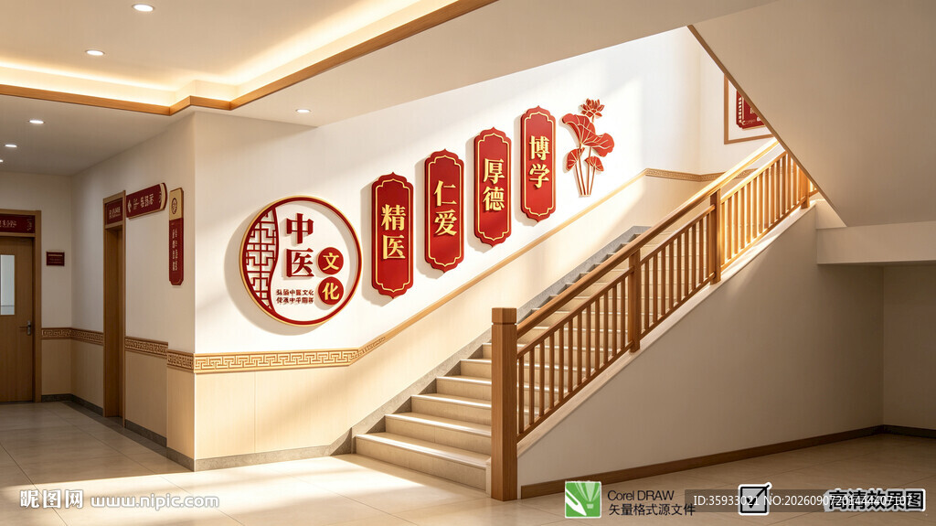 中医楼梯文化墙
