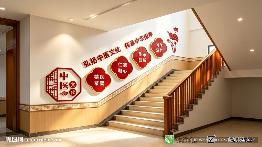 中医楼梯文化墙