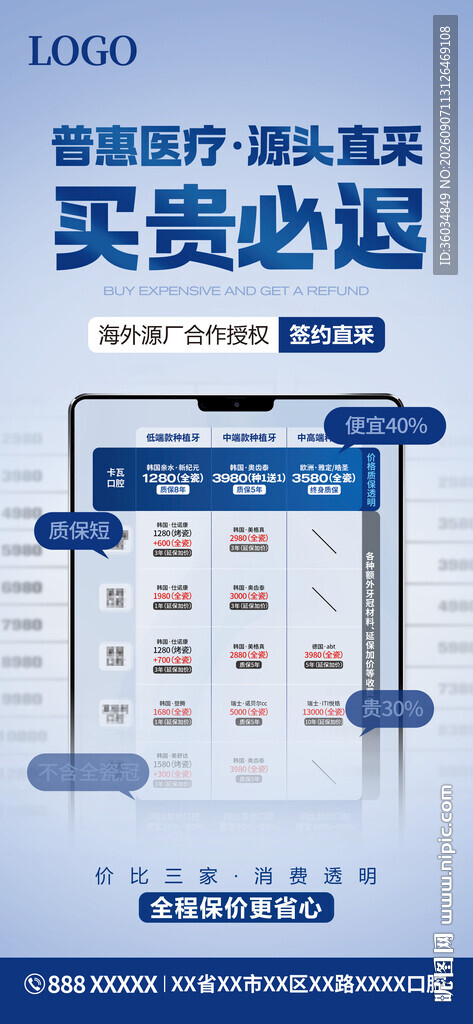 口腔医疗服务保障买贵必退
