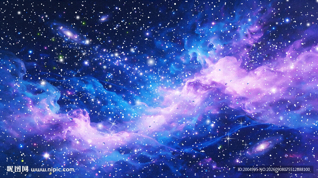 蓝紫色梦幻唯美星空