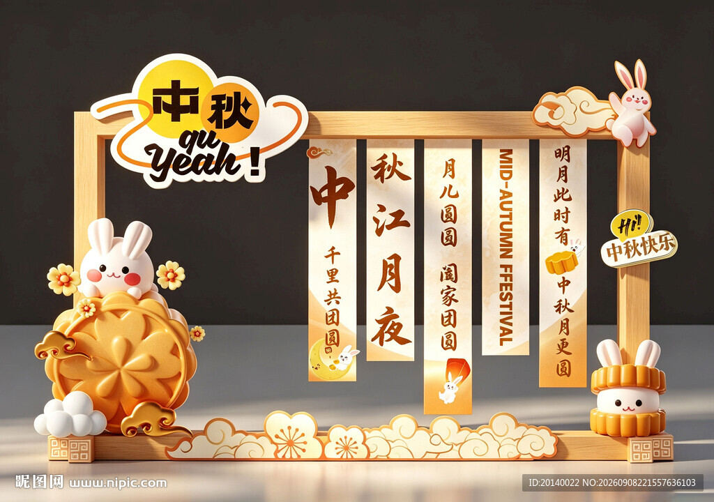 中秋主题美陈装饰摆件