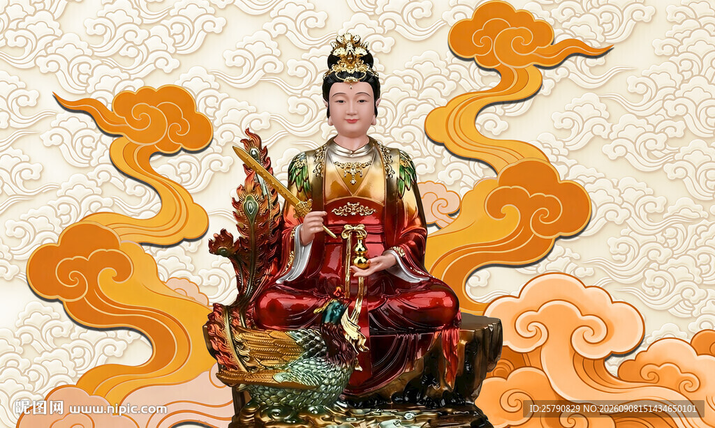 端坐祥云的九天玄女
