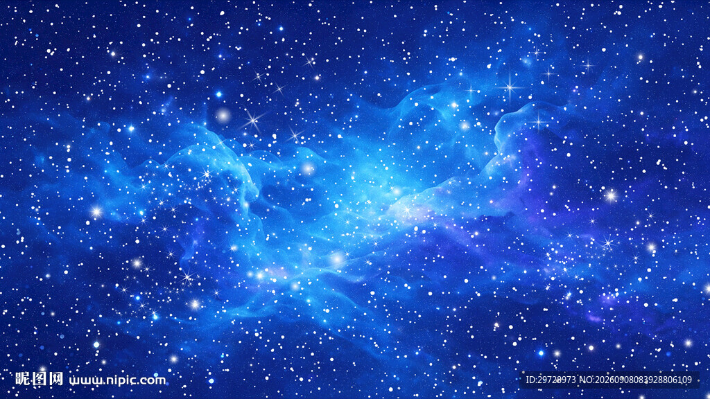 梦幻蓝色星空背景图
