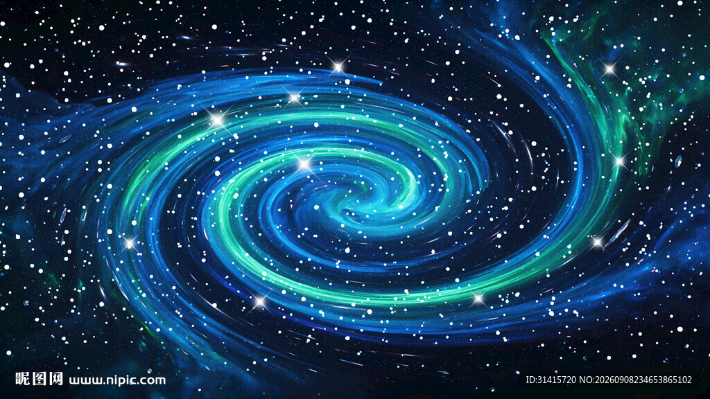 蓝绿星空旋涡