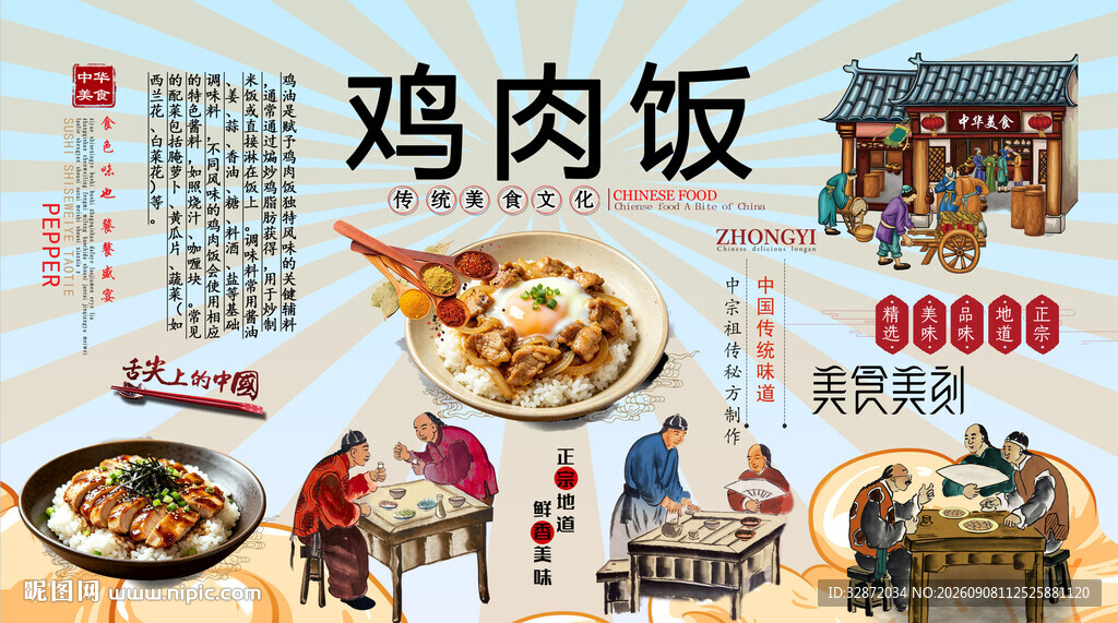 鸡肉面背景墙
