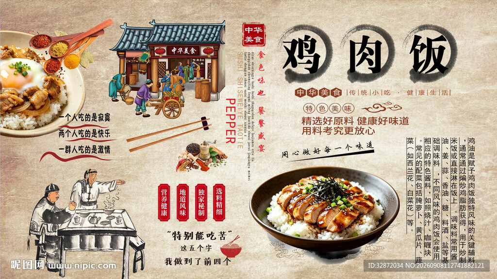 鸡肉面背景墙