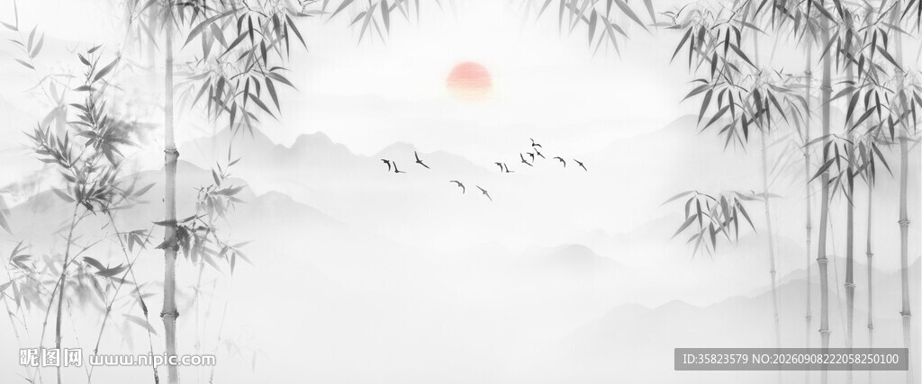 水墨竹子背景