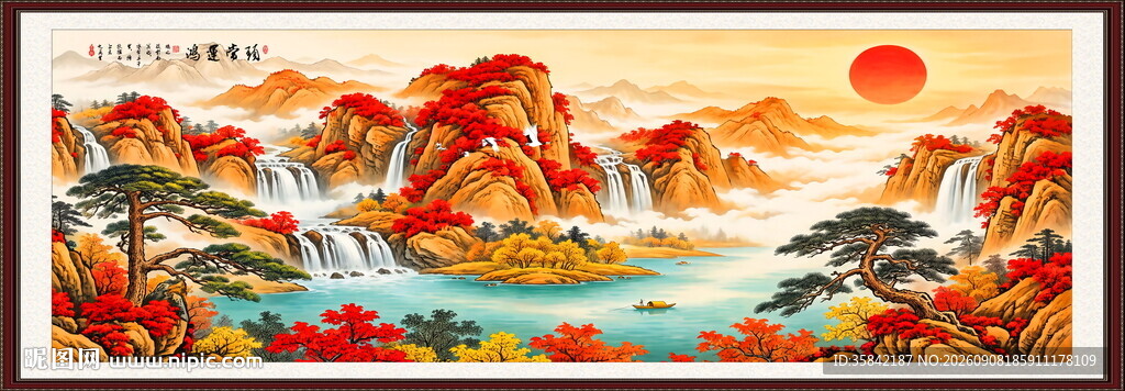 鸿运当头国画