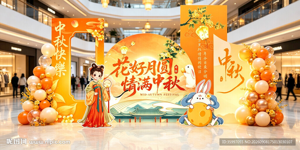 商场中秋国庆美陈布置