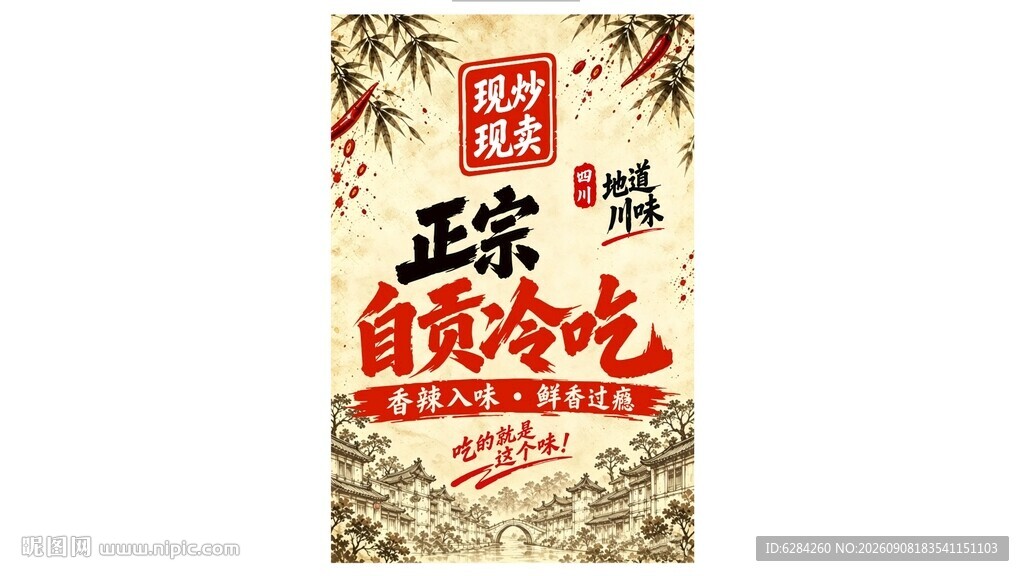 正宗自贡冷吃海报