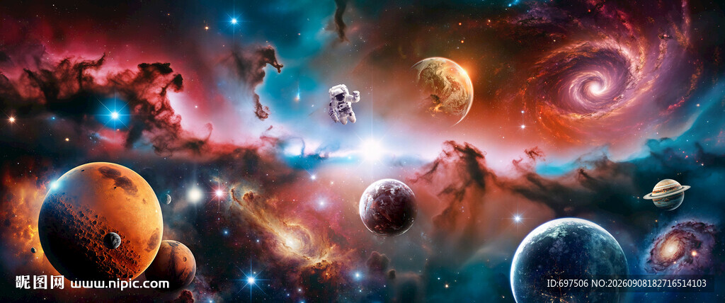 梦幻浩瀚宇宙黑洞外太空星球背景
