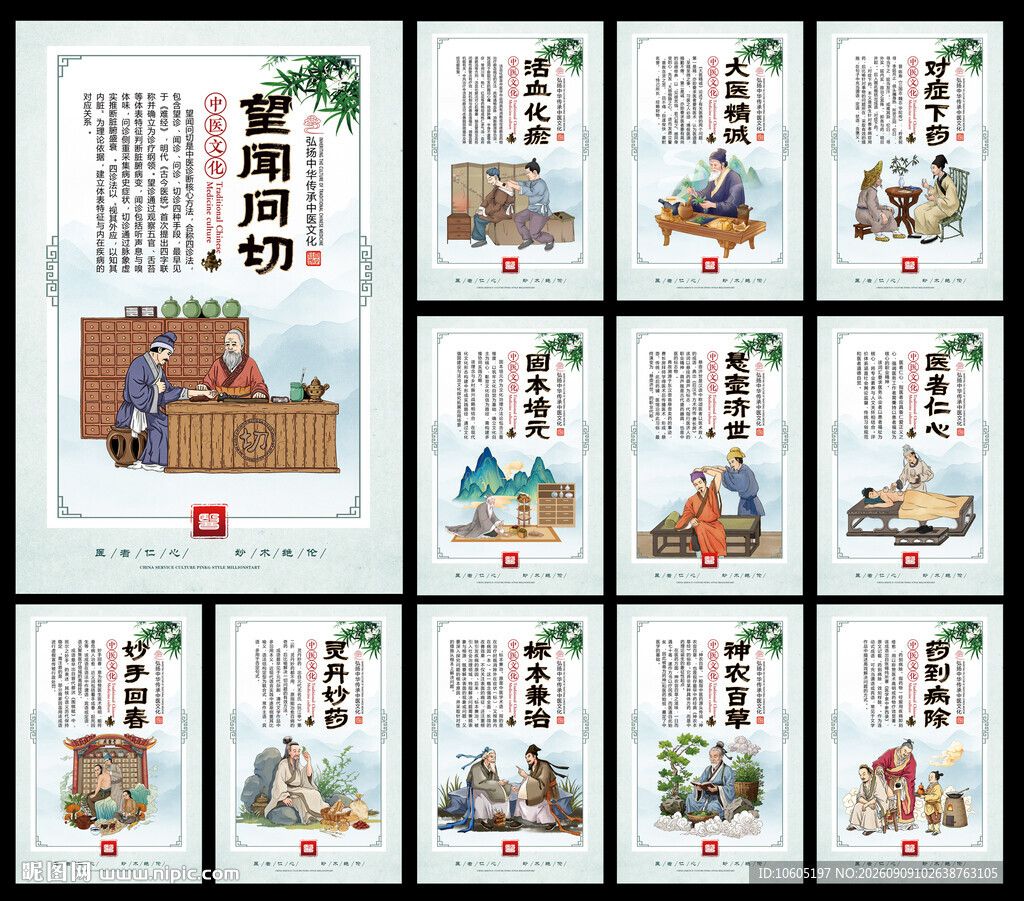 中医养生文化挂画海报 