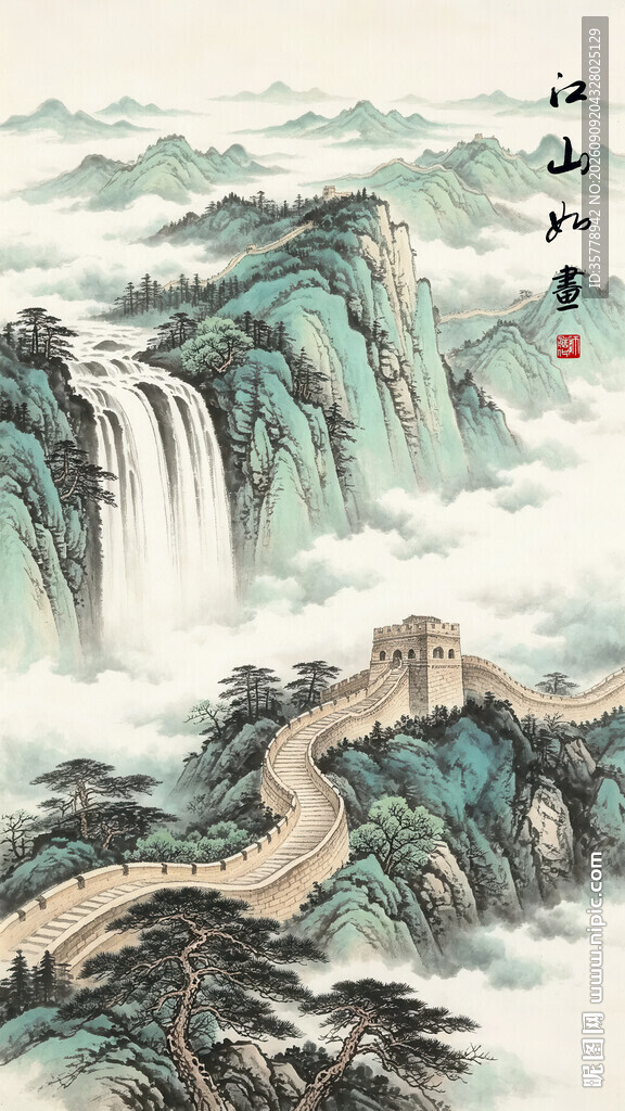长城山水画
