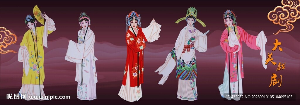 传统戏曲人物精美服饰展示
