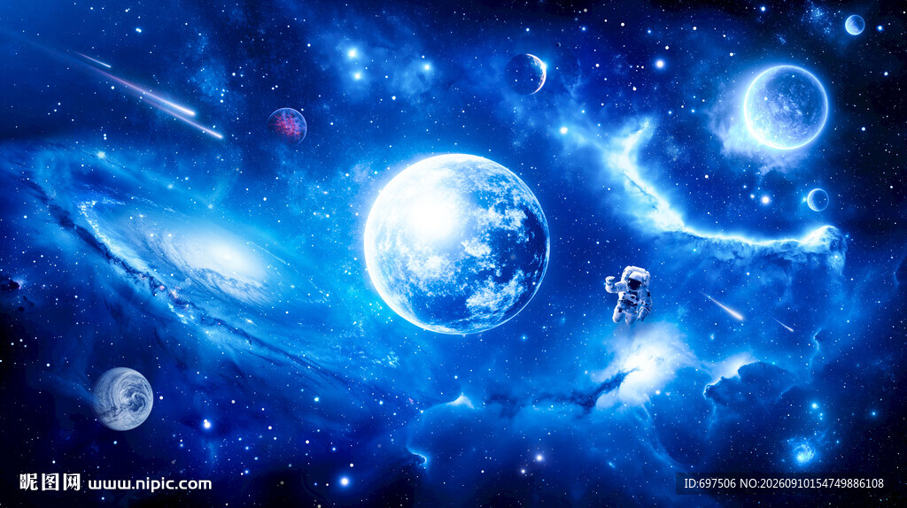 浩瀚宇宙黑洞太空星球宇航员背景