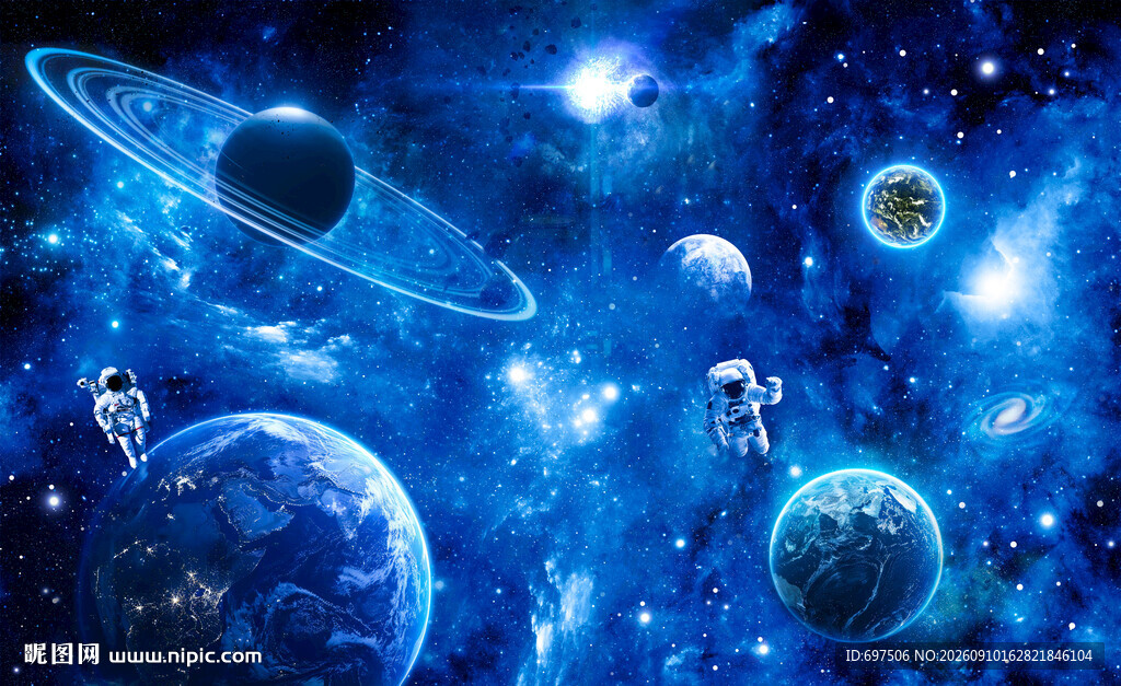 太空宇航员星球宇宙黑洞星空背景