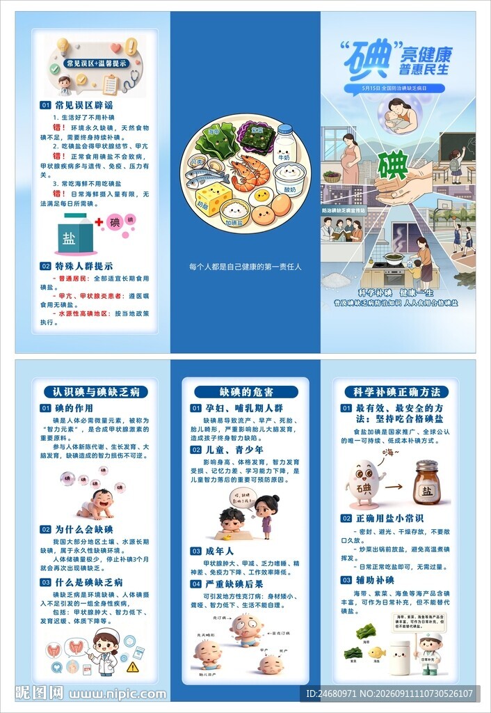 碘缺乏病预防 折页 卫生院
