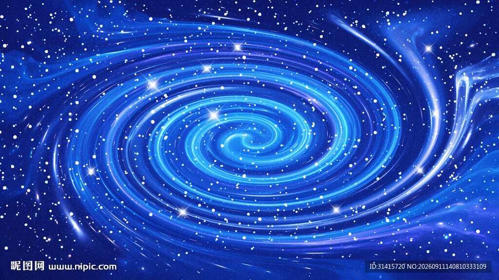 蓝色宇宙星空旋涡背景