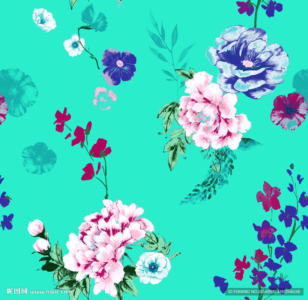 清新花卉图案背景