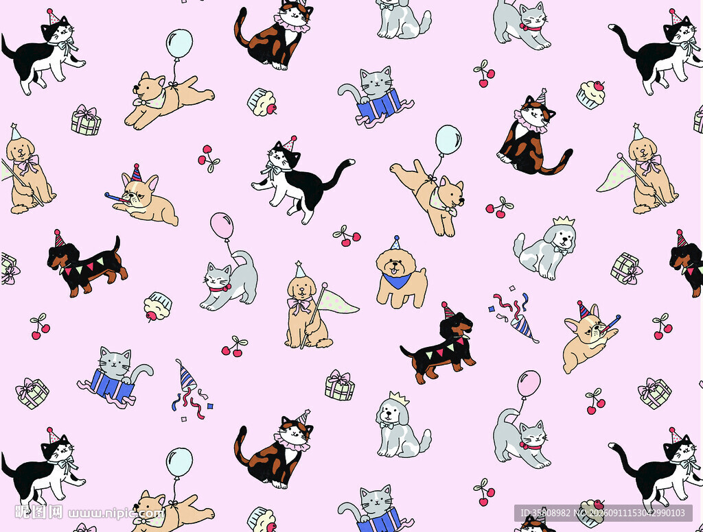 可爱猫咪图案背景图
