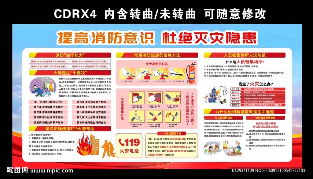 消防知识宣传展板