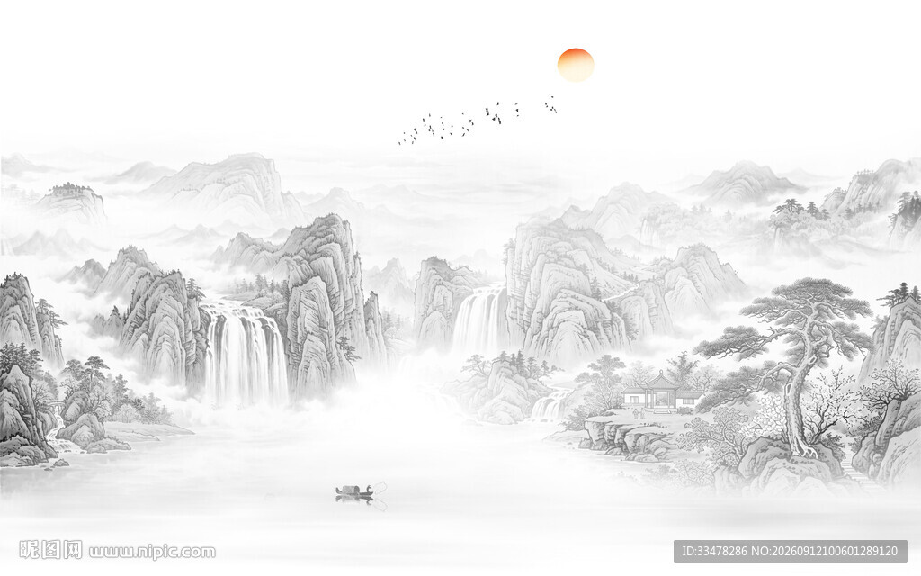 山水背景墙