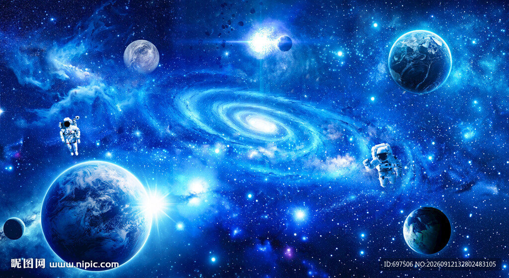 浩瀚旋涡银河宇宙外太空星球背景
